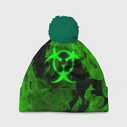 Шапка с помпоном BIOHAZARD, цвет: 3D-зеленый