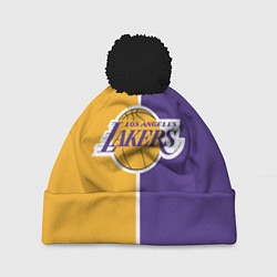 Шапка с помпоном LA LAKERS, цвет: 3D-черный