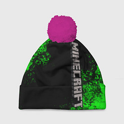 Шапка с помпоном MINECRAFT, цвет: 3D-малиновый