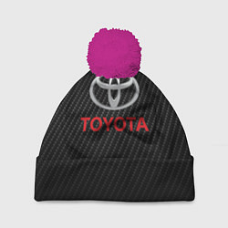 Шапка с помпоном TOYOTA, цвет: 3D-малиновый