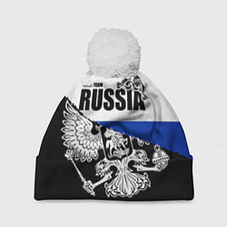 Шапка с помпоном Russia, цвет: 3D-белый