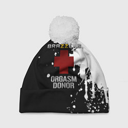 Шапка с помпоном Brazzers orgasm donor, цвет: 3D-белый