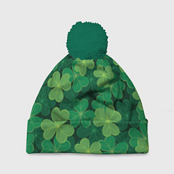 Шапка с помпоном Ирландский клевер, цвет: 3D-зеленый