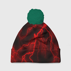 Шапка с помпоном МОЛНИЯ RED NEON, цвет: 3D-зеленый
