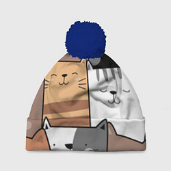 Шапка с помпоном Котейки, цвет: 3D-тёмно-синий