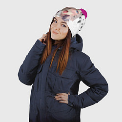 Шапка с помпоном AHEGAO, цвет: 3D-малиновый — фото 2