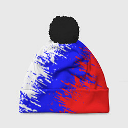 Шапка с помпоном Россия, цвет: 3D-черный