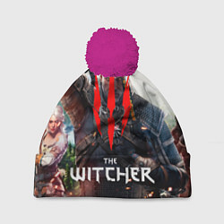 Шапка с помпоном The Witcher, цвет: 3D-малиновый
