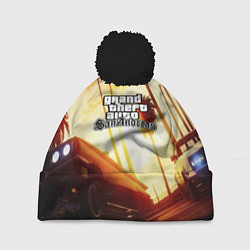 Шапка с помпоном GTA, цвет: 3D-черный