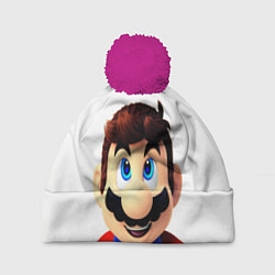 Шапка с помпоном Mario, цвет: 3D-малиновый