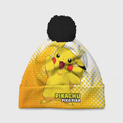 Шапка с помпоном Pikachu Pika Pika, цвет: 3D-черный