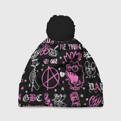 Шапка с помпоном LIL PEEP, цвет: 3D-черный