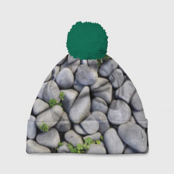 Шапка с помпоном Камни, цвет: 3D-зеленый
