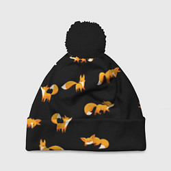 Шапка с помпоном Лисы, цвет: 3D-черный