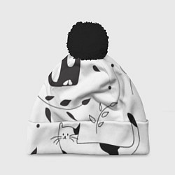Шапка с помпоном Кис-Кис, цвет: 3D-черный