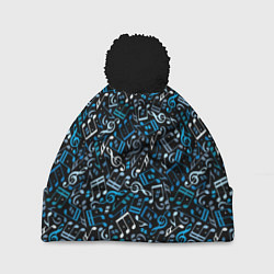 Шапка c помпоном Ноты