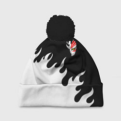 Шапка с помпоном BLEACH FIRE БЛИЧ ОГОНЬ, цвет: 3D-черный