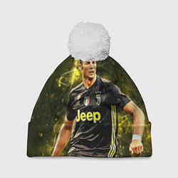 Шапка с помпоном Cristiano Ronaldo Juventus, цвет: 3D-белый