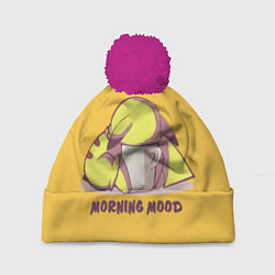 Шапка с помпоном Pikachu morning mood, цвет: 3D-малиновый