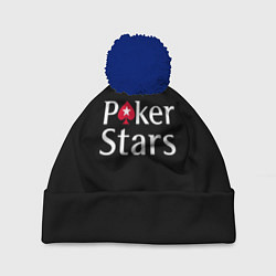 Шапка с помпоном Poker Stars, цвет: 3D-тёмно-синий