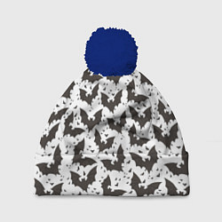 Шапка с помпоном Летучие мыши, цвет: 3D-тёмно-синий