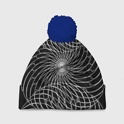 Шапка с помпоном Абстракция Вихря, цвет: 3D-тёмно-синий