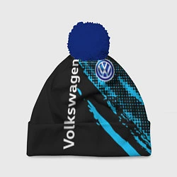 Шапка с помпоном Volkswagen Фольксваген, цвет: 3D-тёмно-синий