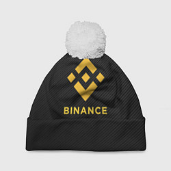 Шапка c помпоном БИНАНС ЛОГО CARBON BINANCE LOGO