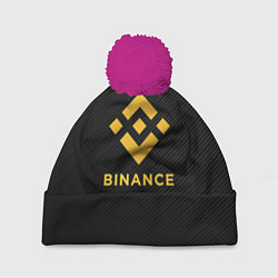 Шапка с помпоном БИНАНС ЛОГО CARBON BINANCE LOGO, цвет: 3D-малиновый