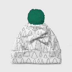 Шапка с помпоном Простые елочки, цвет: 3D-зеленый
