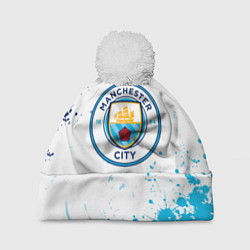 Шапка с помпоном Manchester City - Футбольный клуб, цвет: 3D-белый
