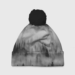 Шапка с помпоном ТУМАННЫЙ ЛЕС FOREST, цвет: 3D-черный