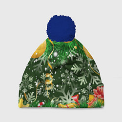 Шапка с помпоном Новогоднее Настроение Елка, цвет: 3D-тёмно-синий