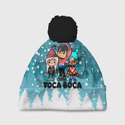 Шапка с помпоном Новогодний Toca Boca, цвет: 3D-черный