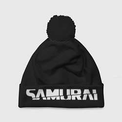 Шапка c помпоном CYBERPUNK 2077 SAMURAI LOGO WHITE