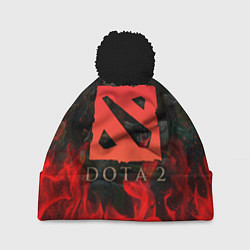 Шапка с помпоном DOTA 2 ЛОГО В ОГНЕ, ПЕРСОНАЖИ, цвет: 3D-черный