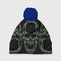 Шапка с помпоном Skulls vanguard pattern 2077, цвет: 3D-тёмно-синий