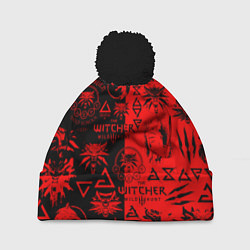 Шапка c помпоном THE WITCHER LOGOBOMBING BLACK RED