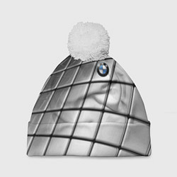 Шапка с помпоном BMW pattern 2022, цвет: 3D-белый