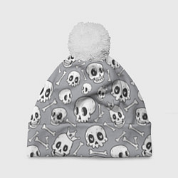 Шапка с помпоном Skulls & bones, цвет: 3D-белый