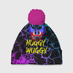 Шапка с помпоном HUGGY WUGGY ТРЕЩИНЫ, цвет: 3D-малиновый