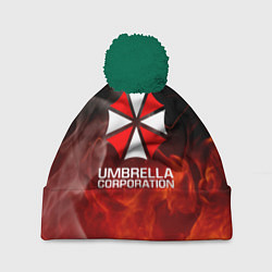 Шапка с помпоном Umbrella Corporation пламя, цвет: 3D-зеленый