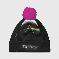 Шапка с помпоном PINK FLOYD LOGO ПИНК ФЛОЙД ЗВЕЗДЫ, цвет: 3D-малиновый