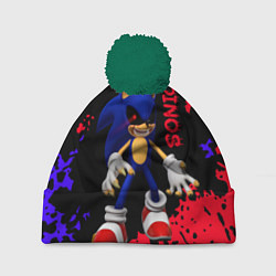 Шапка с помпоном Соник екзе Sonic exe, цвет: 3D-зеленый