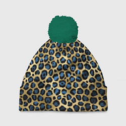 Шапка с помпоном Стиль леопарда шкура леопарда, цвет: 3D-зеленый