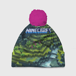 Шапка с помпоном Minecraft Video game Landscape, цвет: 3D-малиновый