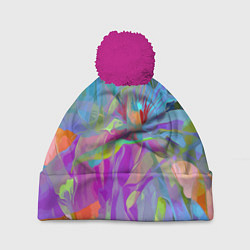 Шапка c помпоном Abstract color pattern Summer 2022