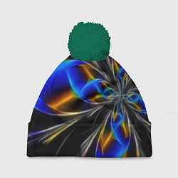 Шапка с помпоном Neon vanguard pattern Fashion 2023, цвет: 3D-зеленый