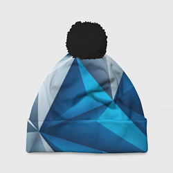 Шапка с помпоном Авангардная пирамидальная композиция, цвет: 3D-черный