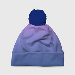 Шапка с помпоном PINK-BLUE GRADIENT ГРАДИЕНТ, цвет: 3D-тёмно-синий